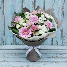 Букет цветов из:  Герберы, Альстромерии и Хризантемы в Нечаевке