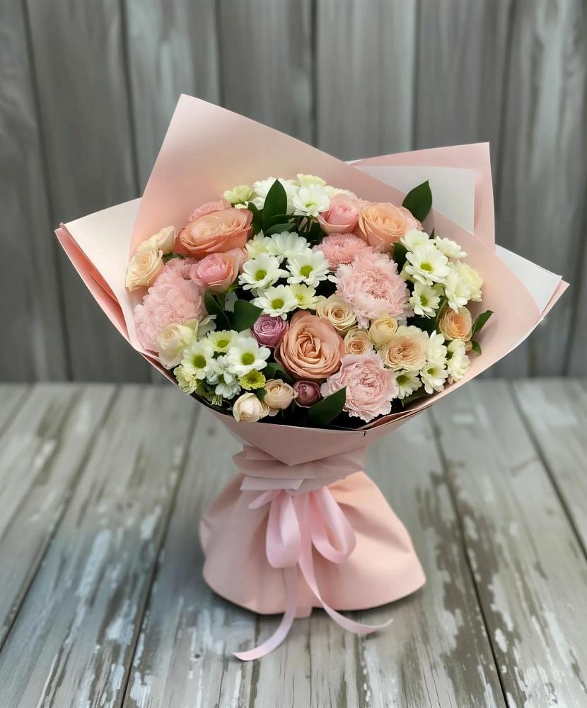 Букет цветов из: Гвоздики, Розы и Хризантемы в Нечаевке