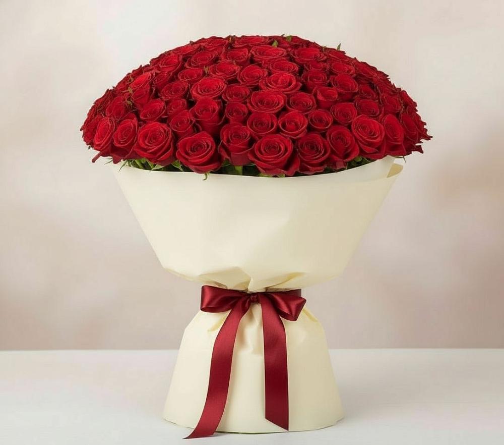 Букет 101 Красная роза Милано в Нечаевке