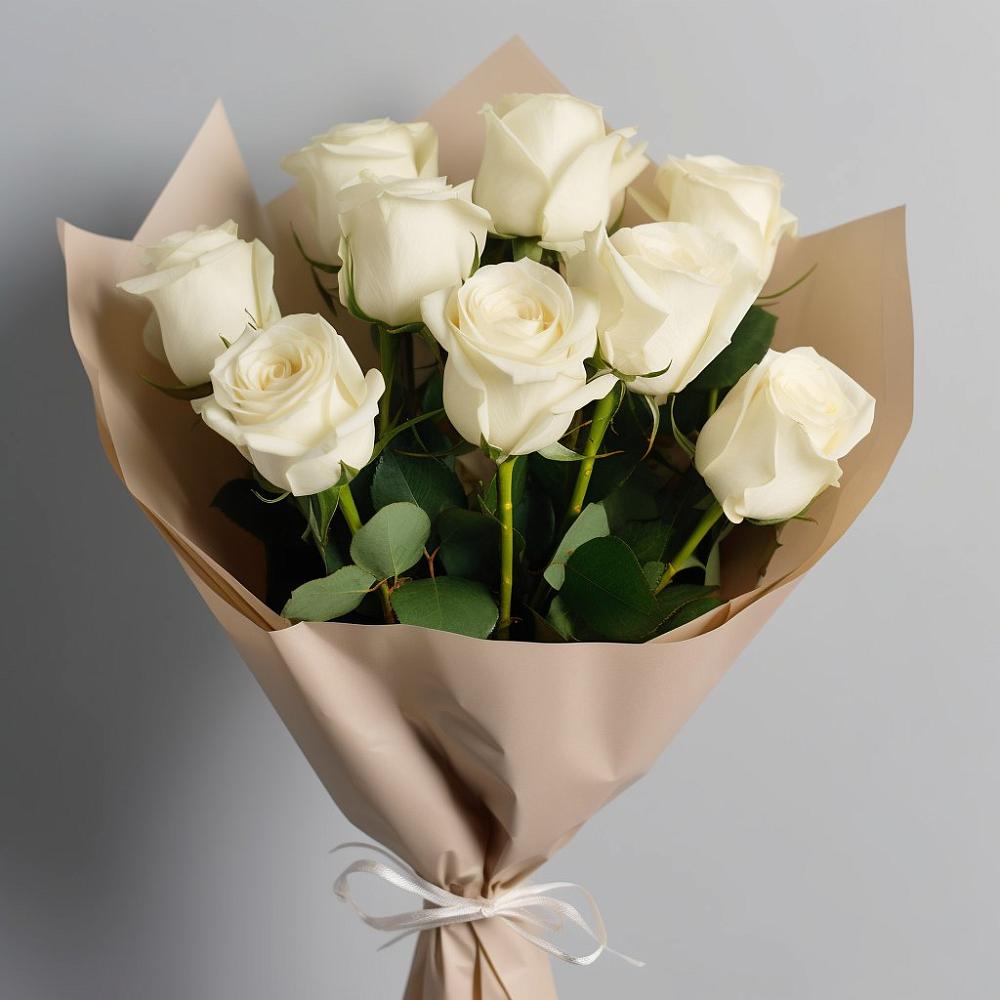 Букет 9 Белых роз Эдлесс Лав в Нечаевке