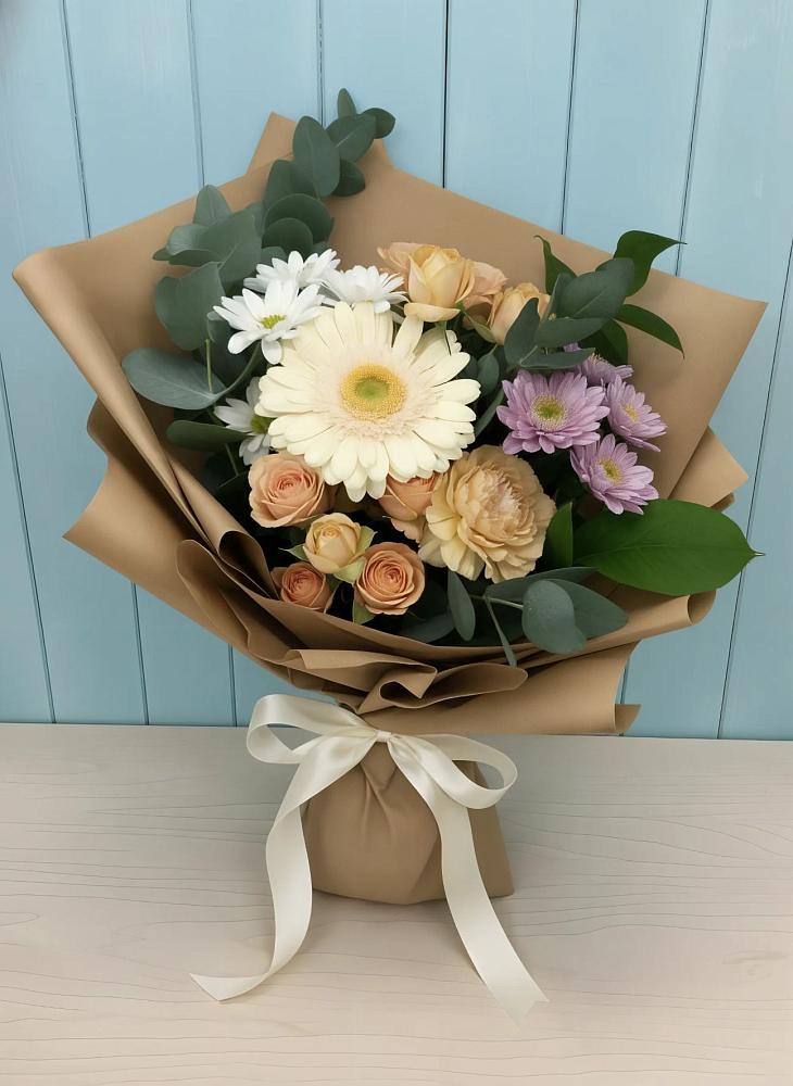 Букет цветов из: Герберы и Хризантемы в Нечаевке