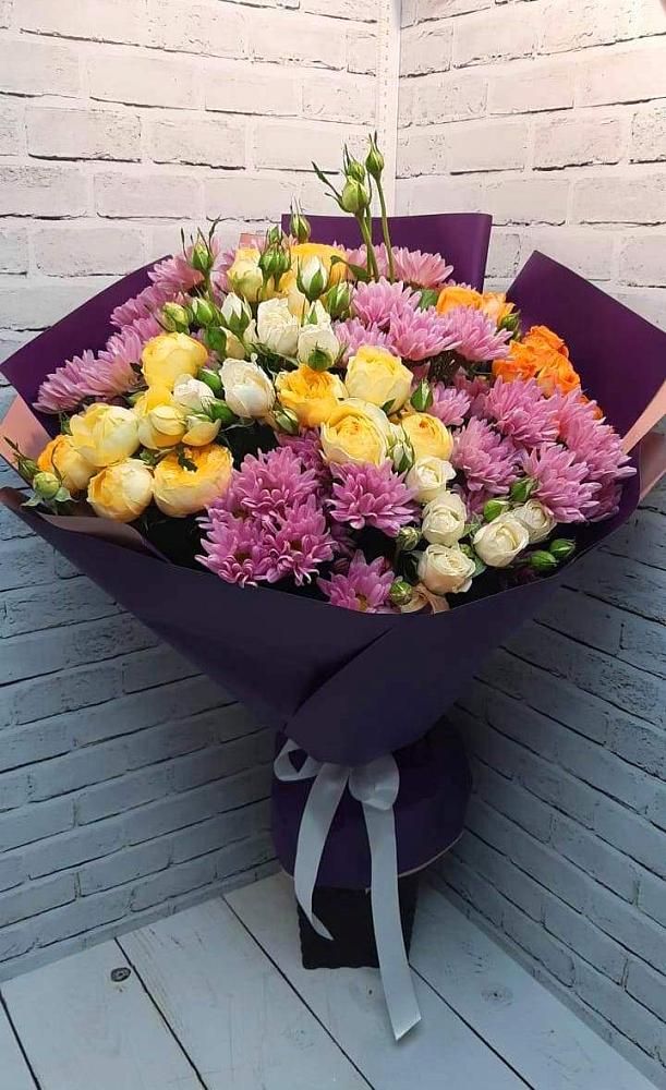 Букет цветов из: Хризантемы и Розы в Нечаевке
