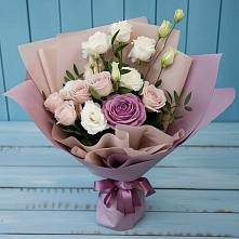 Букет цветов из:  Розы и Лизиантусы в Нечаевке