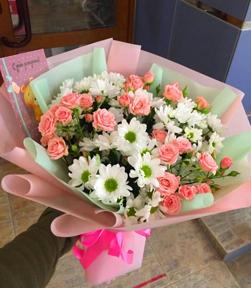 Букет цветов из: Розы и Хризантемы в Нечаевке