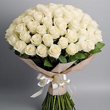 Букет 101 беля роза Белоснежка в Нечаевке
