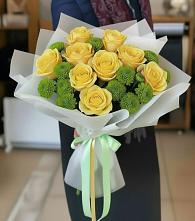 Букет цветов из:  Хризантемы и Розы в Нечаевке