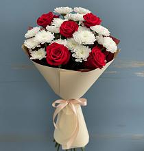 Букет цветов из:  Розы и Хризантемы в Нечаевке