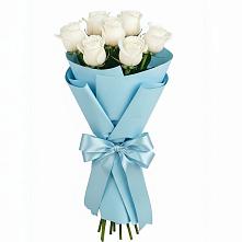 Букет 7 белых роз Проуд в Нечаевке