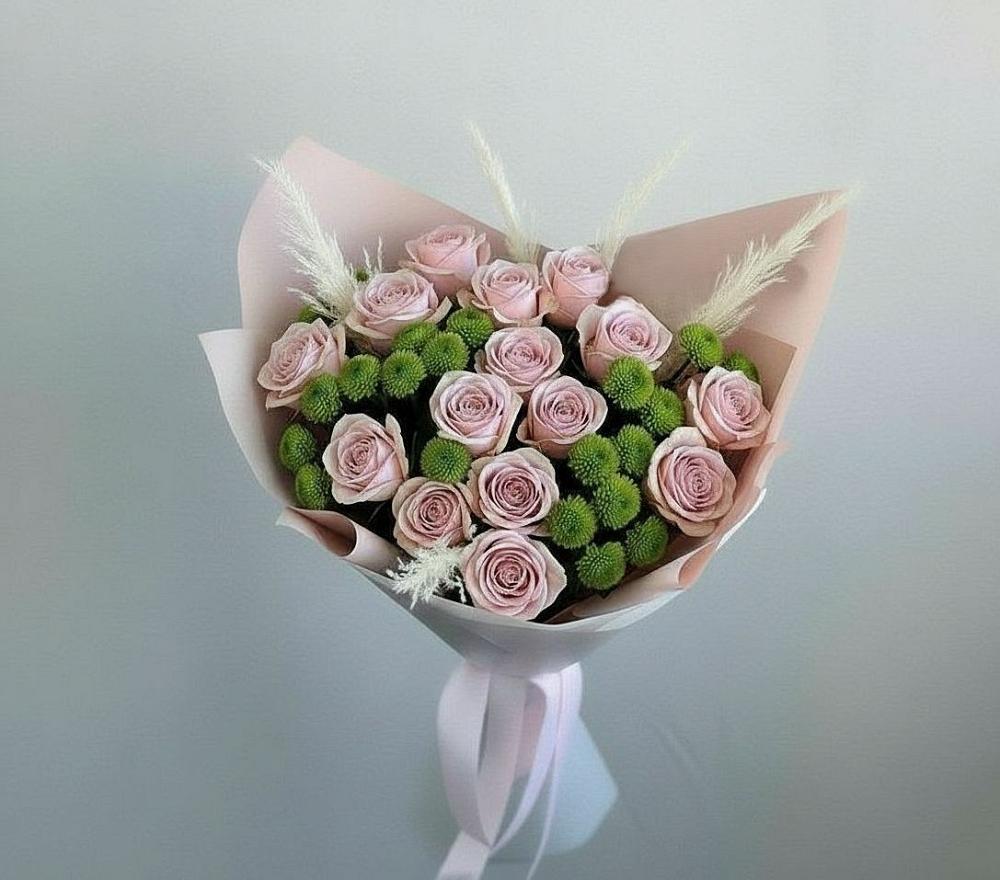 Букет цветов из: Розы и Хризантемы в Нечаевке