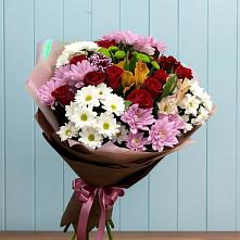 Букет цветов из:  Розы, Хризантемы и Альстромерии #REPLACE_PRED# Нечаевке