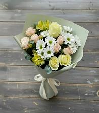 Букет цветов из:  Альстромерии, Розы и Хризантемы в Нечаевке