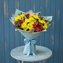 Букет цветов из:  Альстромерии и Хризантемы в Нечаевке