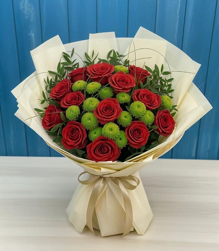 Букет цветов из: Розы и Хризантемы в Нечаевке